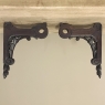 Pair 19th Century Hand-Carved Corbels ~ Drapery Rod Holders