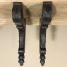Pair 19th Century Hand-Carved Corbels ~ Drapery Rod Holders
