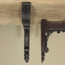 Pair 19th Century Hand-Carved Corbels ~ Drapery Rod Holders