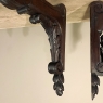Pair 19th Century Hand-Carved Corbels ~ Drapery Rod Holders