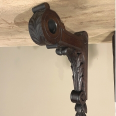 Pair 19th Century Hand-Carved Corbels ~ Drapery Rod Holders