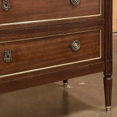 19th Century French Directoire Neoclassical Mahogany Marble Top Commode