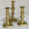 Set of Three 18th Century Hand-Made Brass Candlesticks