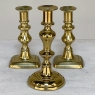 Set of Three 18th Century Hand-Made Brass Candlesticks