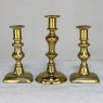 Set of Three 18th Century Hand-Made Brass Candlesticks