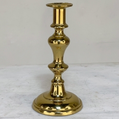 Set of Three 18th Century Hand-Made Brass Candlesticks