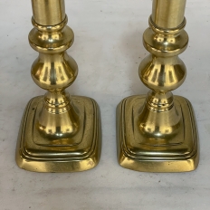 Set of Three 18th Century Hand-Made Brass Candlesticks