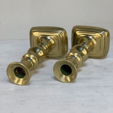 Set of Three 18th Century Hand-Made Brass Candlesticks