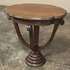 Antique French Quatrefoil Pedestal Table ~ End Table