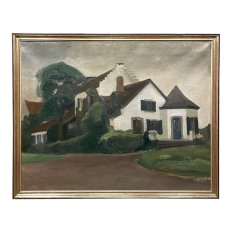 Antique Framed Oil Painting on Canvas by Albert Dasnoy (1901-1992)