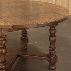Antique Rustic Country French Round Dining Table