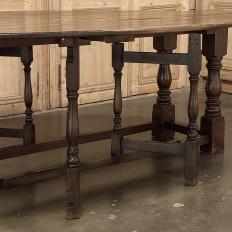 19th Century Grand English Drop Leaf Gate Leg Dining Table