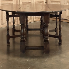 19th Century Grand English Drop Leaf Gate Leg Dining Table