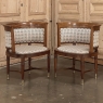 Pair Antique French Directoire Style Mahogany Armchairs