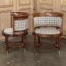 Pair Antique French Directoire Style Mahogany Armchairs