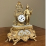 19th Century French Neoclassical Louis XVI Onyx & Spelter Mantel Clock