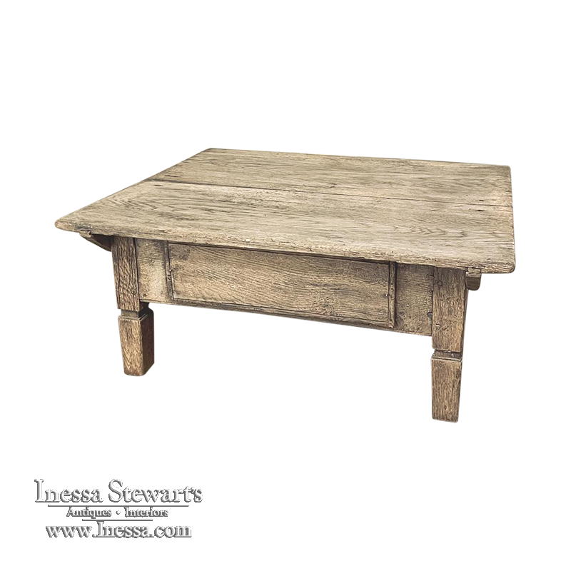 18th Century Rustic Dutch Coffee Table in Stripped Oak