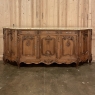 Grand Antique French Louis XV Serpentine Walnut Marble Top Buffet