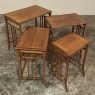 Set of Antique Arts & Crafts Mahogany Inlaid Nesting Tables