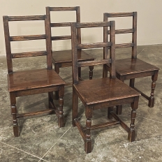 Set of Four Rustic 18th Country French Chairs 