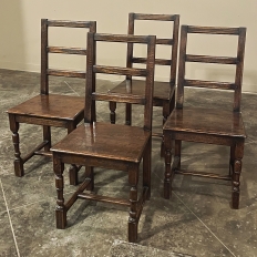 Set of Four Rustic 18th Country French Chairs 