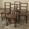 Set of Four Rustic 18th Country French Chairs 