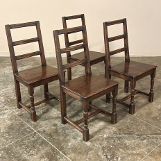 Set of Four Rustic 18th Country French Chairs 