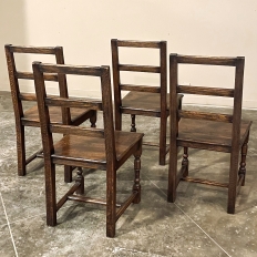 Set of Four Rustic 18th Country French Chairs 