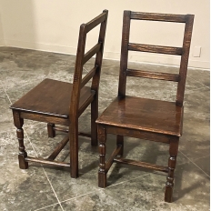 Set of Four Rustic 18th Country French Chairs 