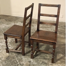 Set of Four Rustic Mid-Century Country French Chairs