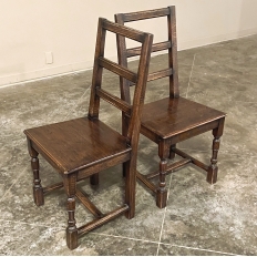 Set of Four Rustic 18th Country French Chairs 