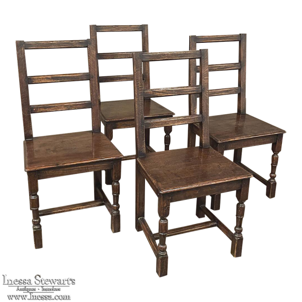 18th Century Set of Four Rustic Mid-Century Country French Chairs