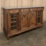 19th Century French Louis XVI Marble Top Walnut Display Buffet