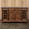 19th Century French Louis XVI Marble Top Walnut Display Buffet