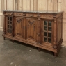 19th Century French Louis XVI Marble Top Walnut Display Buffet