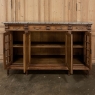 19th Century French Louis XVI Marble Top Walnut Display Buffet