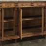 19th Century French Louis XVI Marble Top Walnut Display Buffet