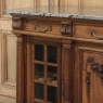 19th Century French Louis XVI Marble Top Walnut Display Buffet