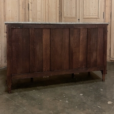 19th Century French Louis XVI Marble Top Walnut Display Buffet