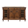 19th Century French Louis XVI Marble Top Walnut Display Buffet