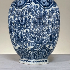 19th Century Delft Hand-Painted Blue & White Lidded Urn