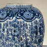 19th Century Delft Hand-Painted Blue & White Lidded Urn