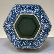 19th Century Delft Hand-Painted Blue & White Lidded Urn