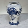19th Century Hand-Painted Delft Blue & White Lidded Urn