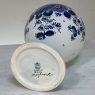 19th Century Hand-Painted Delft Blue & White Lidded Urn