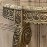 19th Century French Louis XVI Demilune Giltwood Marble Top Console