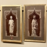 Pair Antique Framed Religious Paintings on Panel of Saints Anna and Lodevicus
