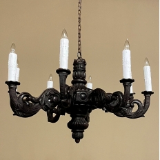 Antique French Louis XIV Carved Wood Chandelier