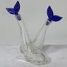 Mid-Century Dolphin Liqueur Decanter with Cobalt Blue Glass Tail Stoppers