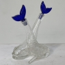 Mid-Century Dolphin Liqueur Decanter with Cobalt Blue Glass Tail Stoppers